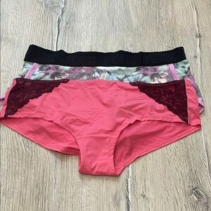 Pink Victoria Secret Tie Dye and Pink Lace Trim Panties